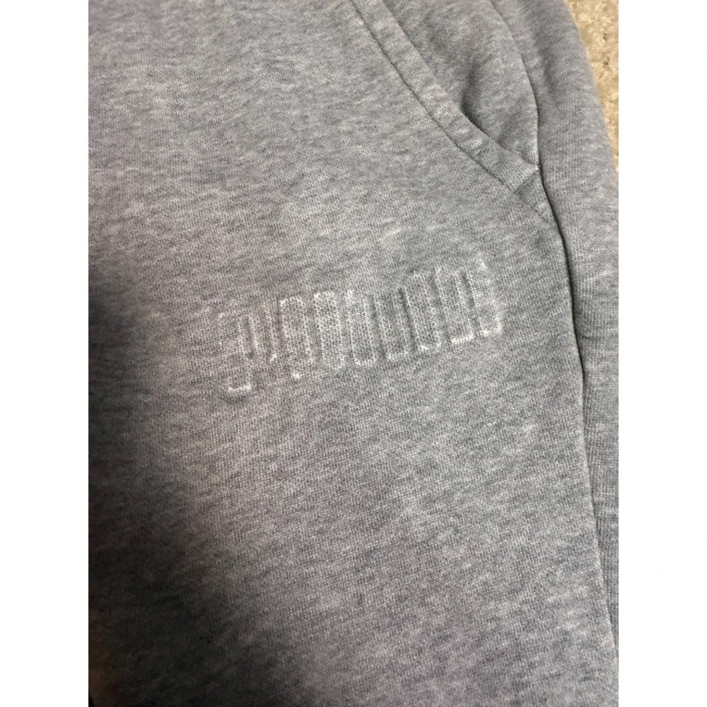 Puma Jogger Sweatpants Mens S Gray Logo Athletic Lounge Pants Pockets Drawstring